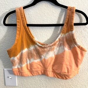 Aerie Tie-Dye Sports bra in tan, pink and Cream. Size XXL.